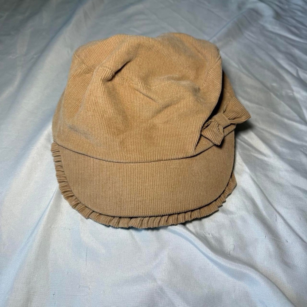 Gaps Kid Tan Corduroy News Boy Cap With Bow Detail L/XL
